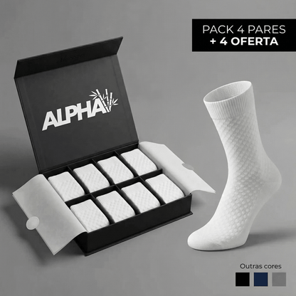 Meias Alphav de cano médio em fibra de bambu premium