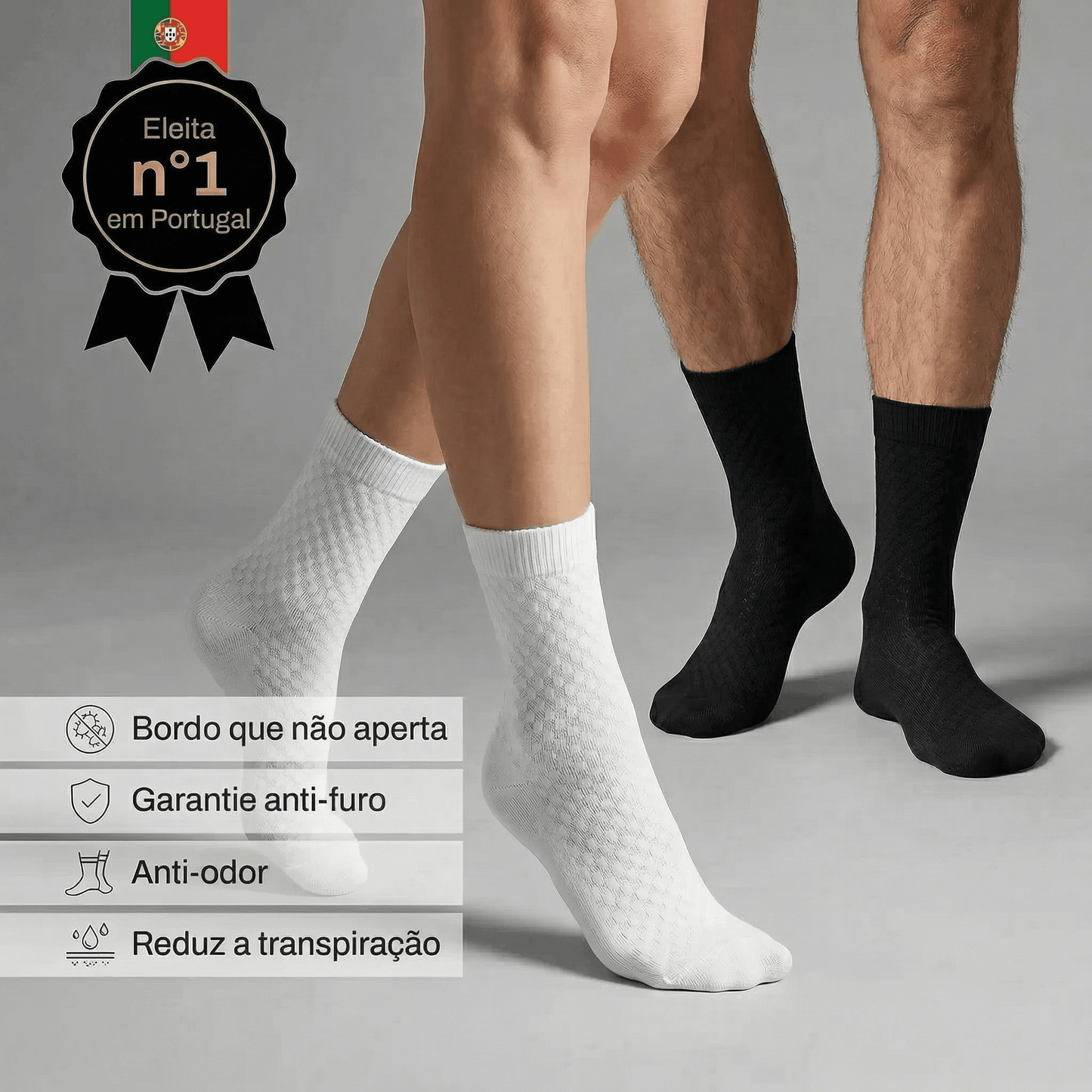 Meias Alphav de cano médio em fibra de bambu premium