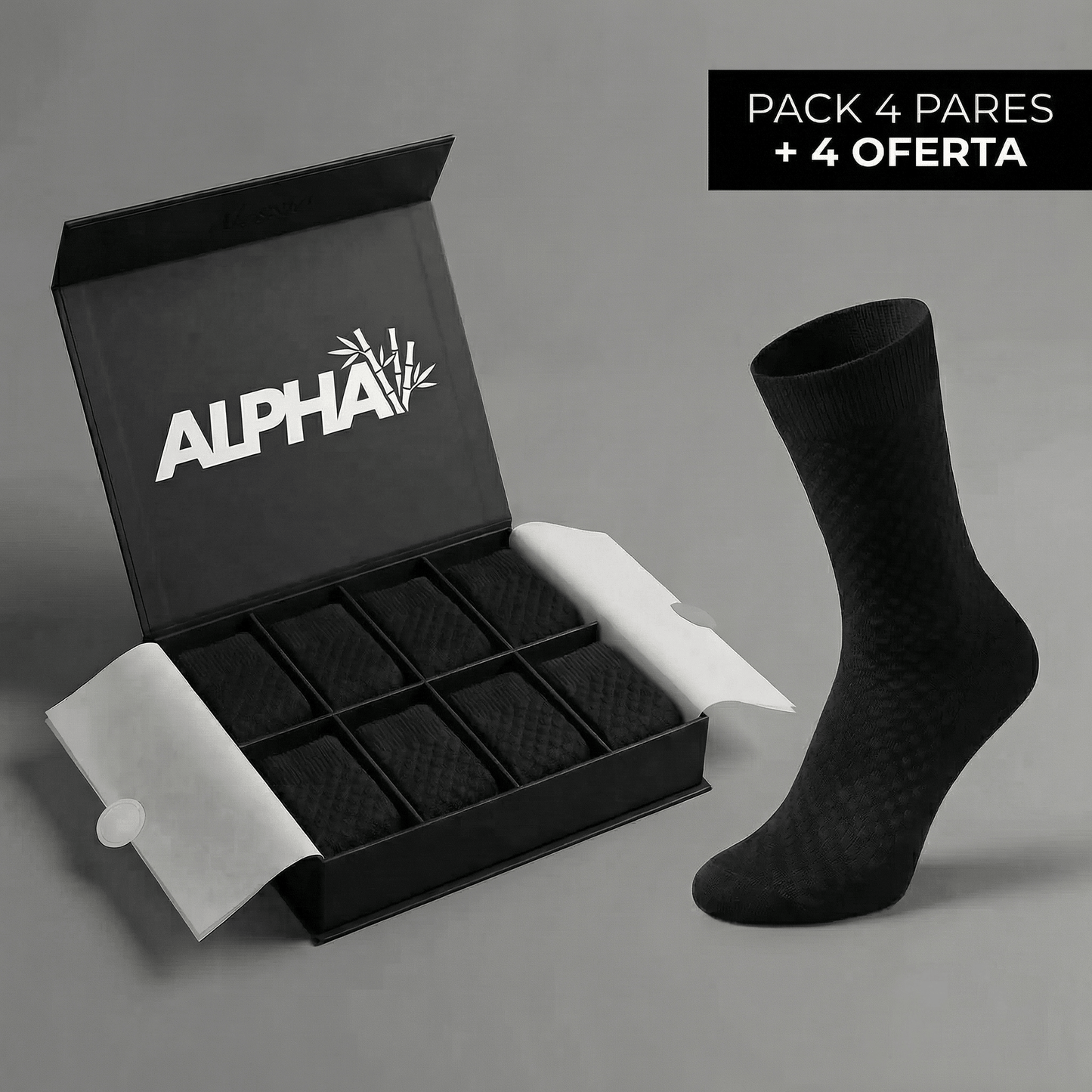 Meias Alphav de cano médio em fibra de bambu premium
