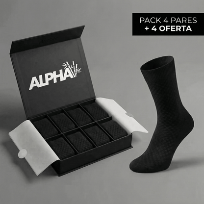 Meias Alphav de cano médio em fibra de bambu premium