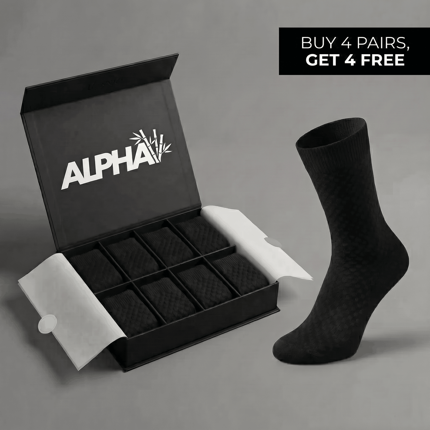 Alphav mid-calf socks in premium bamboo fibre