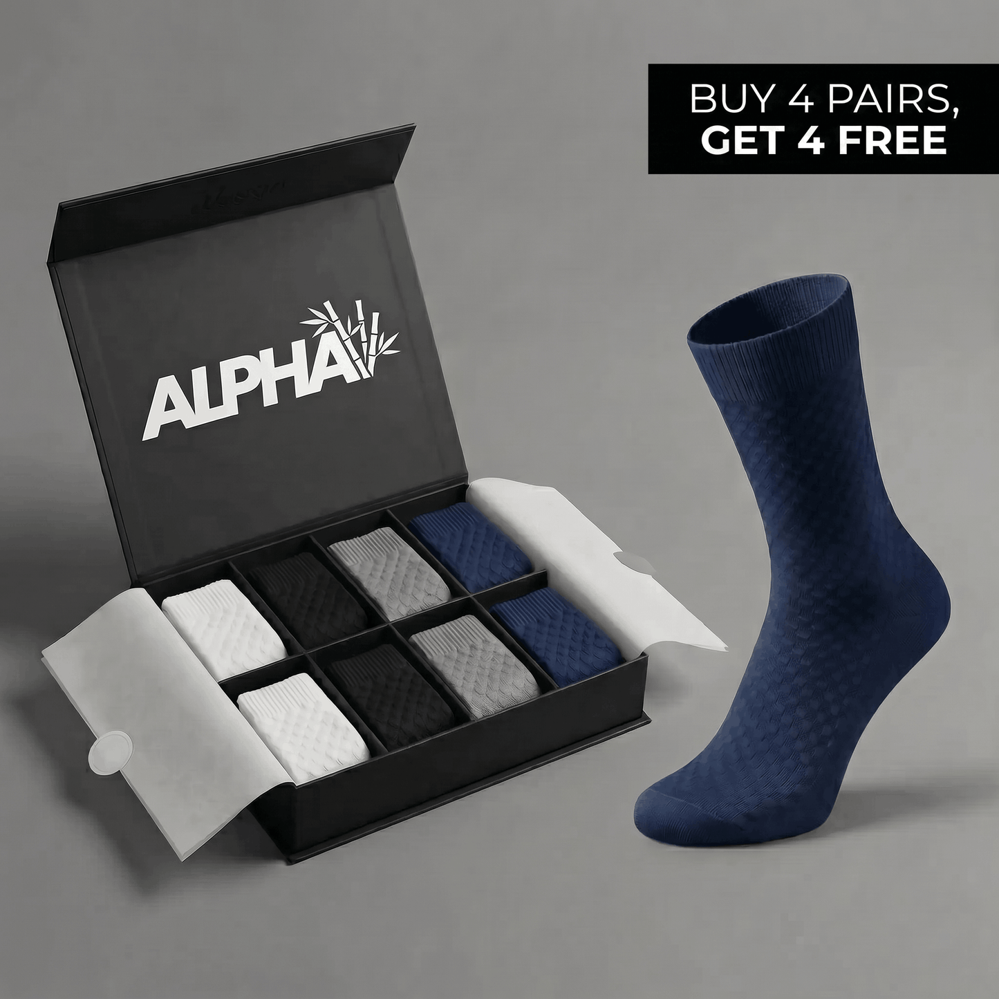 Alphav mid-calf socks in premium bamboo fibre