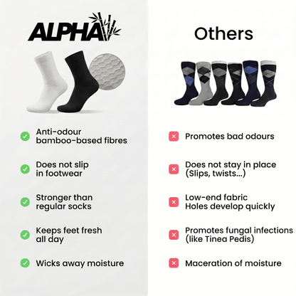 Alphav mid-calf socks in premium bamboo fibre