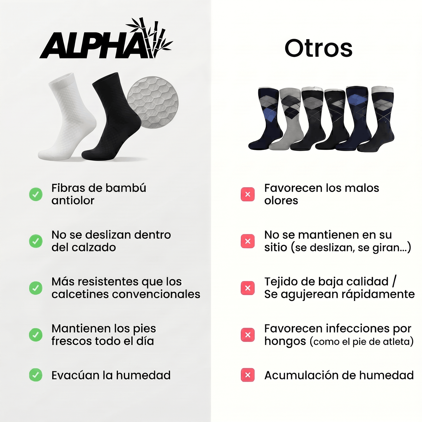 Calcetines Alphav de media caña en fibra de bambú premium